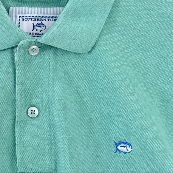Southern Tide Skipjack Polo Shirt Seafoam Green Large - Picture 4 of 8